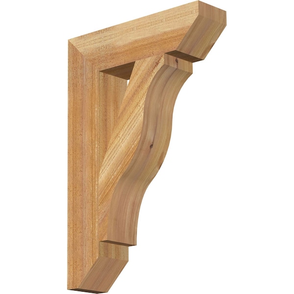 Ekena Millwork Funston Slat Rough Sawn Bracket, Western Red Cedar, 4"W x 16"D x 24"H BKT04X16X24FST06RWR - main